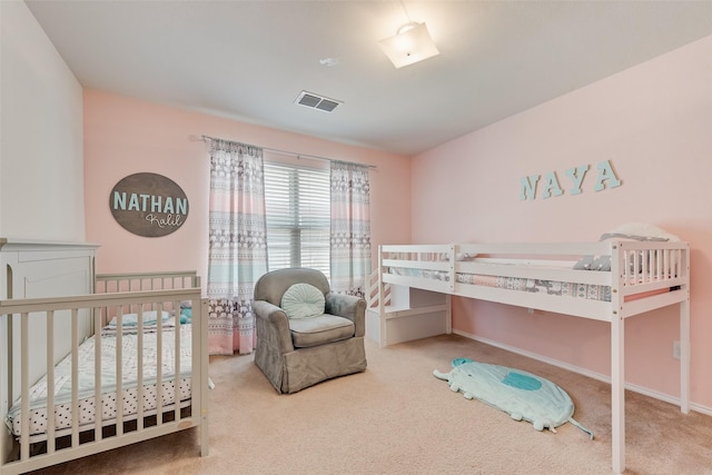 2224 Loreto Dr, Fort Worth, TX 76177 - bedroom featuring a nursery area, visible vents, and carpet floors