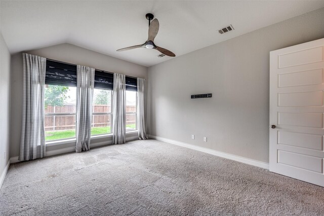 9600 Blue Stem Ln, Little Elm, TX 75068 - carpeted empty room featuring baseboards, ceiling fan, and lofted ceiling