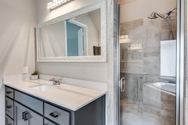 9600 Blue Stem Ln, Little Elm, TX 75068 - full bath featuring vanity, a shower stall, and a bathtub
