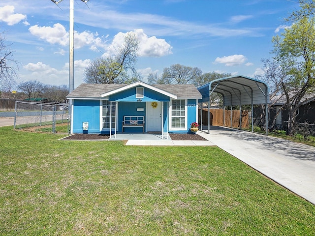 5536 Goodman Ave, Fort Worth, TX 76107 - view of front of property featuring a detached carport and concrete driveway