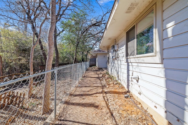 view of yard featuring fence