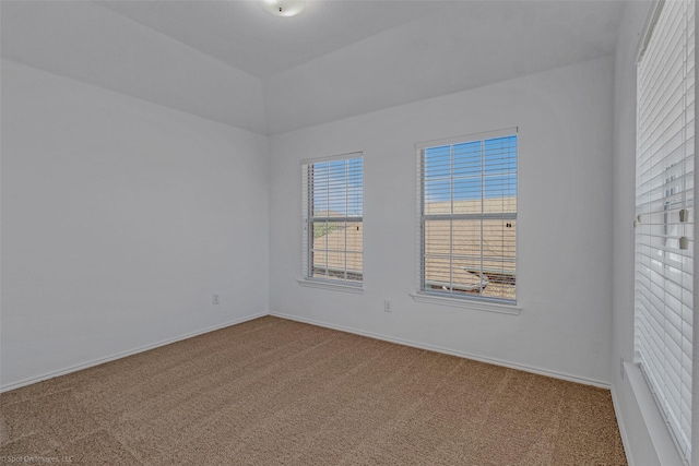 spare room with baseboards and carpet flooring