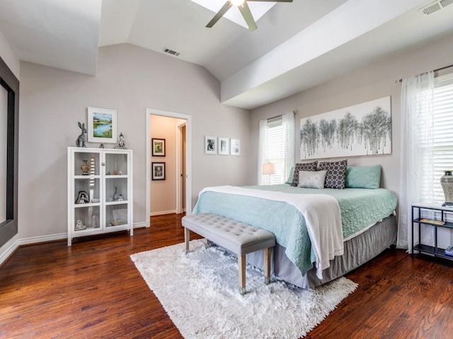 1410 Corto Dr, Dallas, TX 75218 - bedroom featuring wood finished floors, lofted ceiling, a ceiling fan, and baseboards