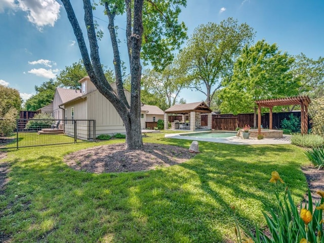 1410 Corto Dr, Dallas, TX 75218 - view of yard featuring a gazebo and a pergola