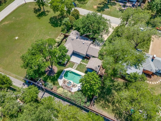 1410 Corto Dr, Dallas, TX 75218 - aerial overview of property's location featuring a pool