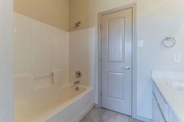 1209 Kachina Ln, Fort Worth, TX 76052 - bathroom with vanity, shower / bathtub combination, and tile patterned flooring