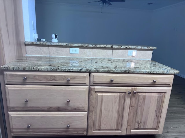 6904 Glenwood Dr, North Richland Hills, TX 76182 - detailed view of ceiling fan and crown molding