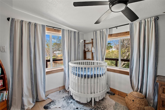 104 Henderson Harbor Cir, Payne Springs, TX 75156 - detailed view of a ceiling fan, baseboards, and a textured ceiling