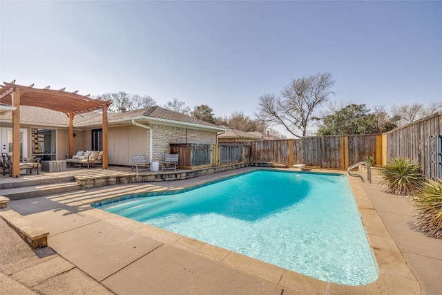 7211 La Sobrina Dr, Dallas, TX 75248 - view of swimming pool with a pergola, a fenced backyard, and a patio