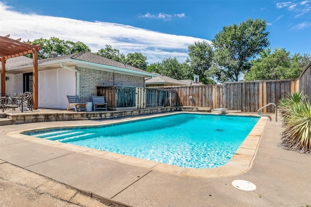 7211 La Sobrina Dr, Dallas, TX 75248 - view of pool with a patio area, a pergola, and a fenced backyard