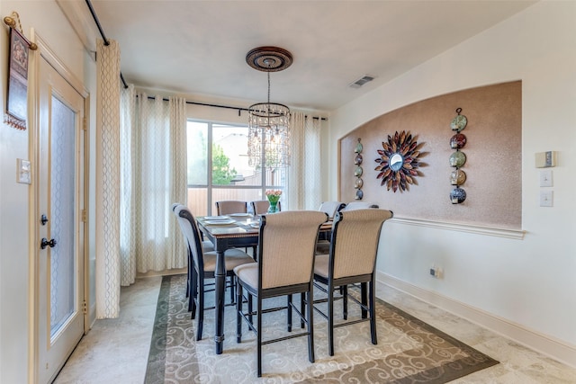 12252 Skipper Dr, Frisco, TX 75035 - dining space with a chandelier and baseboards