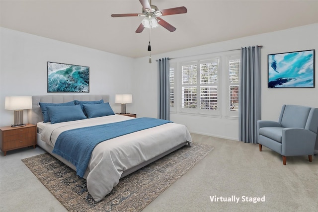 11279 Snyder Dr, Frisco, TX 75035 - bedroom with light colored carpet and ceiling fan