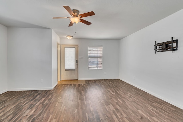 8529 Star Thistle Dr, Fort Worth, TX 76179 - spare room with a ceiling fan, wood finished floors, and baseboards