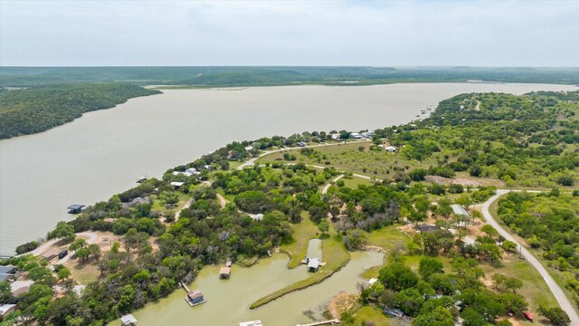 251 Dunn Dr, Palo Pinto, TX 76484 - aerial view of property and surrounding area featuring a nearby body of water