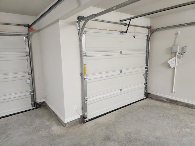 garage with baseboards