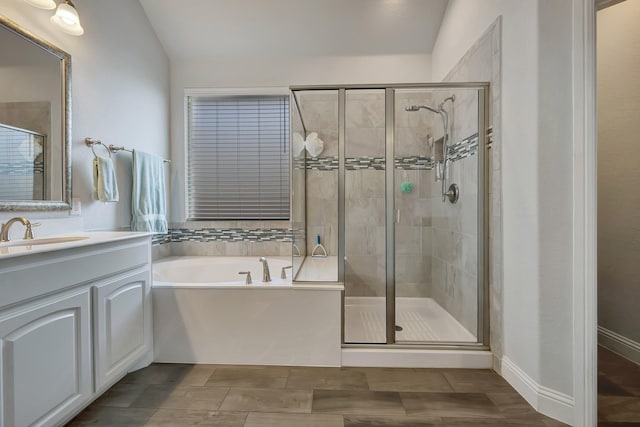 304 Welch Folly Ln, Aledo, TX 76008 - bathroom with a stall shower, a bath, and vanity