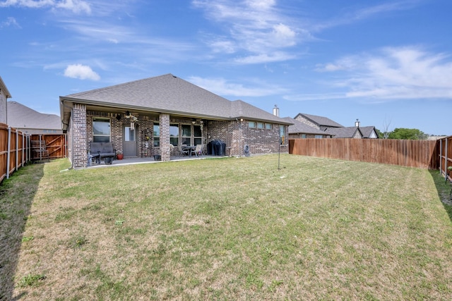 304 Welch Folly Ln, Aledo, TX 76008 - back of property with brick siding, a patio, and a shingled roof