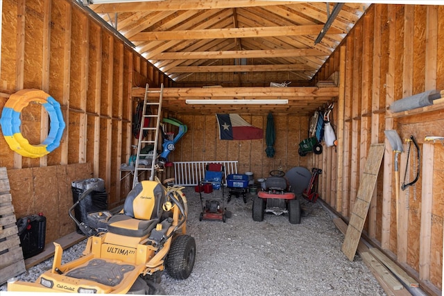 storage room with a garage