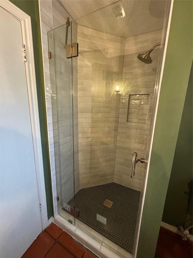 4379 Capra Way, Benbrook, TX 76126 - full bath with a shower stall and a textured ceiling
