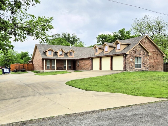 507 W 2nd St, Maypearl, TX 76064 - view of front of property with curved driveway, brick siding, a garage, and roof with shingles