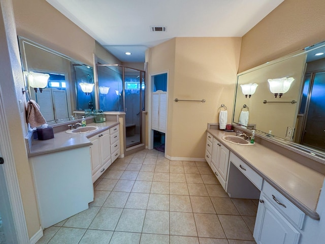 507 W 2nd St, Maypearl, TX 76064 - full bath with a shower stall, tile patterned floors, and vanity