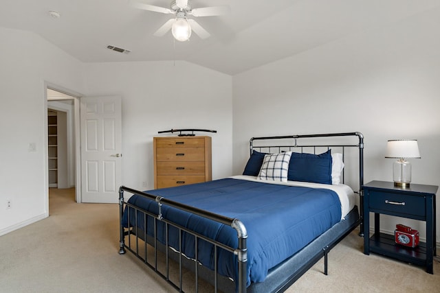 6004 Blossom Ct, Mckinney, TX 75072 - carpeted bedroom featuring vaulted ceiling, ceiling fan, and baseboards
