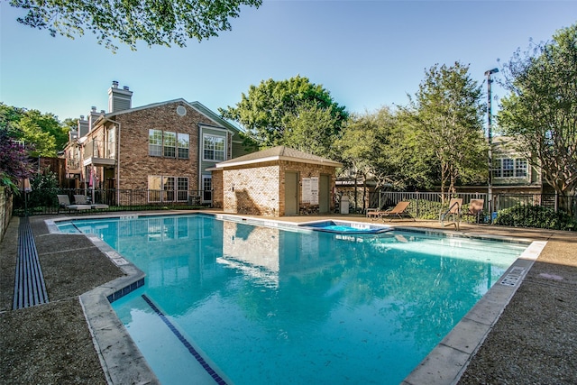 pool featuring fence