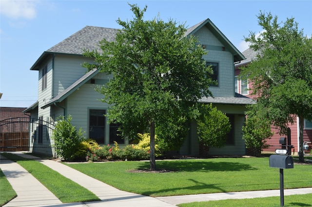 613 E Wall St, Grapevine, TX 76051 - view of front of home featuring a front lawn and roof with shingles