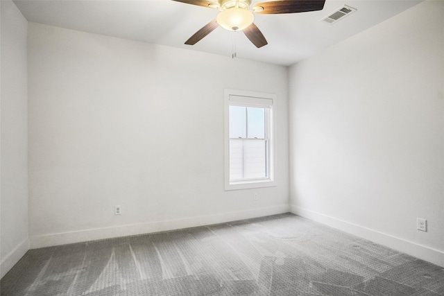 613 E Wall St, Grapevine, TX 76051 - empty room with baseboards, visible vents, carpet flooring, and a ceiling fan