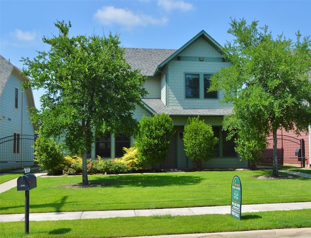 613 E Wall St, Grapevine, TX 76051 - view of front of home with roof with shingles and a front lawn