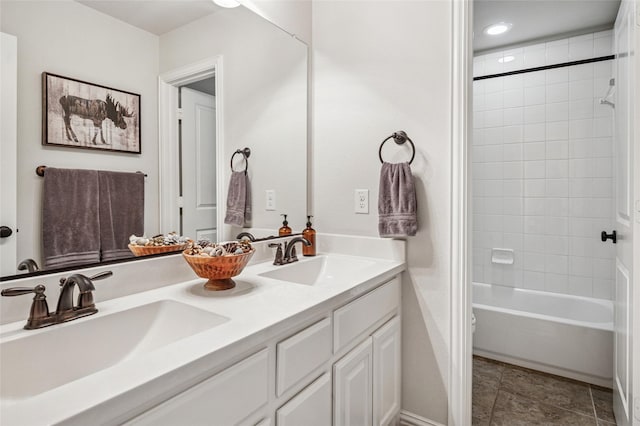 908 Champions Ct, Roanoke, TX 76262 - full bath featuring double vanity, shower / washtub combination, and toilet