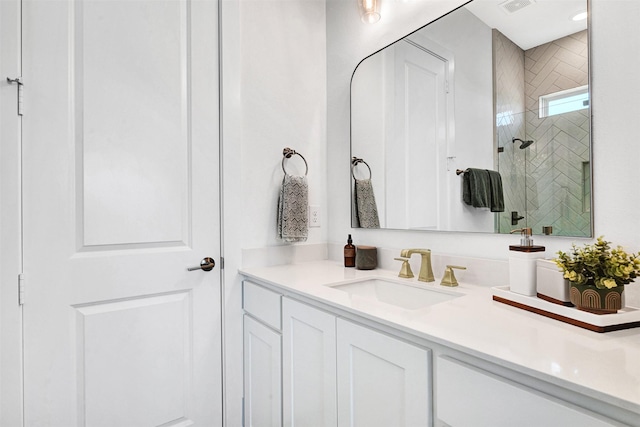 4909 Cheshire Ln, Parker, TX 75002 - bathroom with visible vents, a stall shower, and vanity