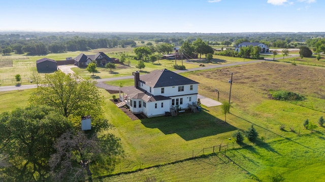 aerial view with a rural view