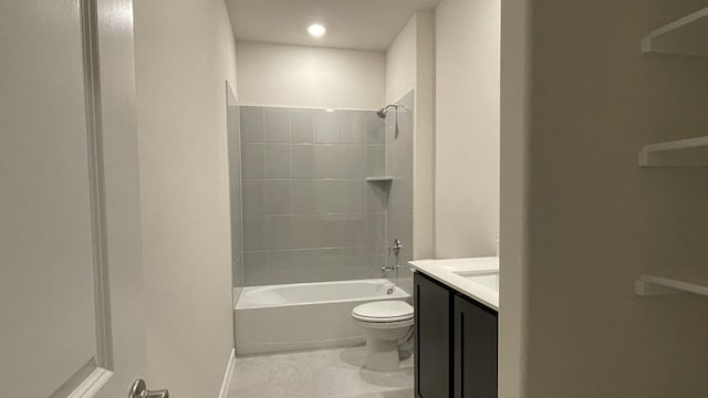 4165 Plateau Dr, Forney, TX 75126 - bathroom with toilet, vanity, and tub / shower combination