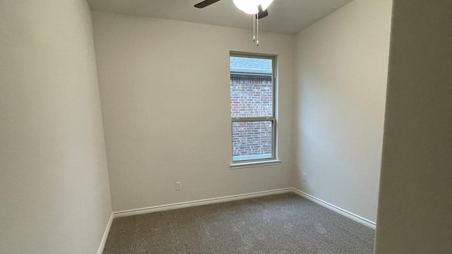 4165 Plateau Dr, Forney, TX 75126 - empty room featuring baseboards, dark carpet, and ceiling fan