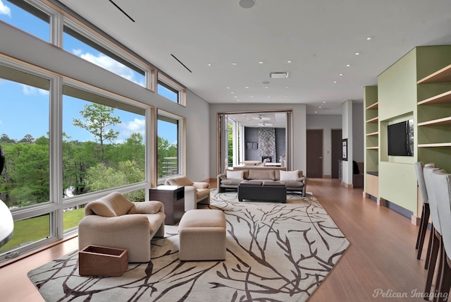 613 Moore Rd, Elm Grove, LA 71051 - living room featuring wood finished floors and recessed lighting