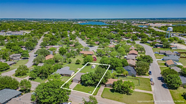 aerial view with a residential view