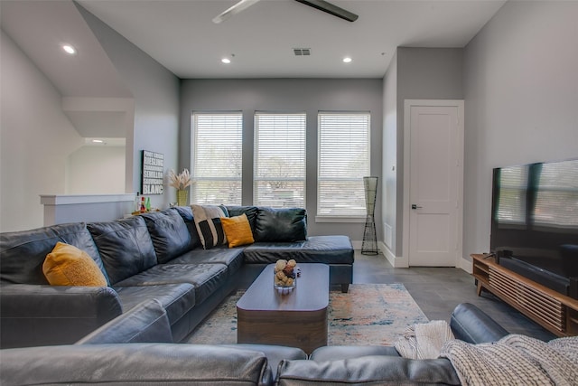2239 Lovedale Ave Unit 105, Dallas, TX 75235 - living area featuring visible vents, baseboards, and recessed lighting