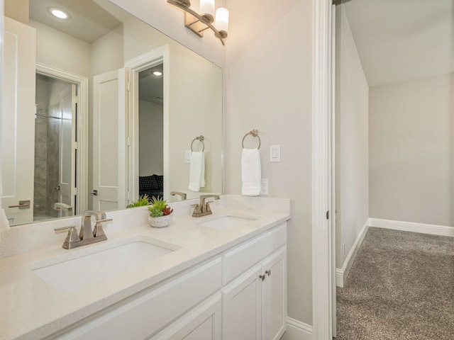 1040 Sugar Bars Dr, Lucas, TX 75002 - full bathroom featuring baseboards and double vanity