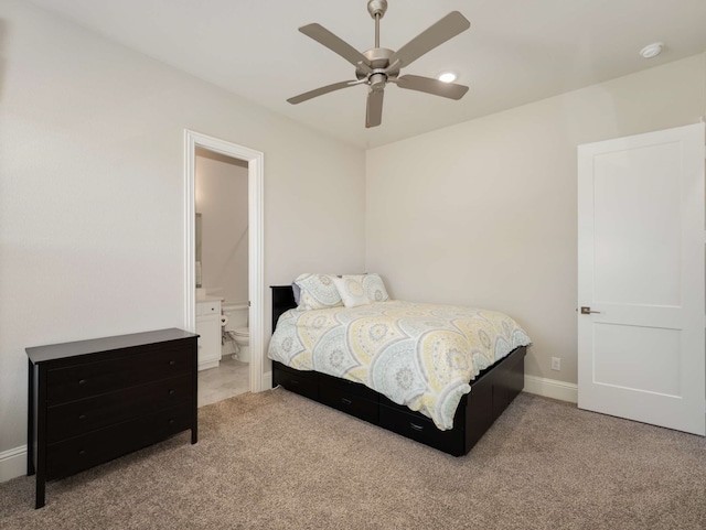 1040 Sugar Bars Dr, Lucas, TX 75002 - carpeted bedroom featuring baseboards, ensuite bath, and a ceiling fan
