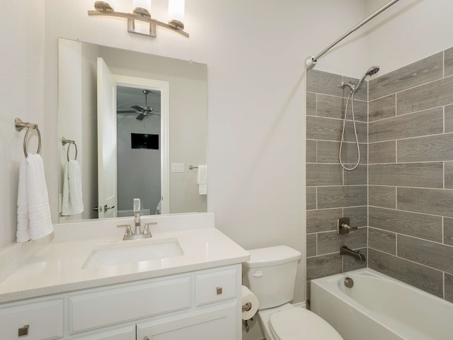 1040 Sugar Bars Dr, Lucas, TX 75002 - full bath with toilet, shower / bathtub combination, vanity, and ceiling fan