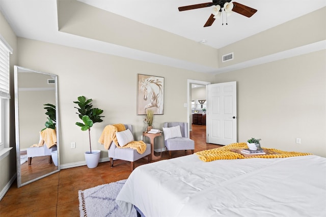 2357 S Branch Rd, Krum, TX 76249 - tiled bedroom with baseboards and ceiling fan