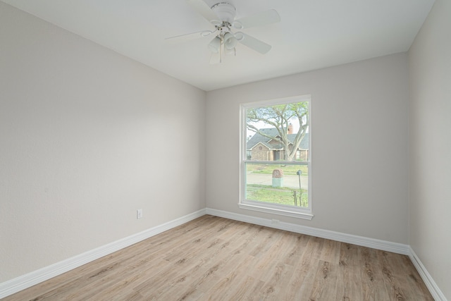 632 Albrook Dr, Allen, TX 75002 - unfurnished room with light wood-style floors, baseboards, and a ceiling fan