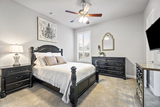 3510 Springbell St, Celina, TX 75009 - bedroom with light carpet, a ceiling fan, and baseboards