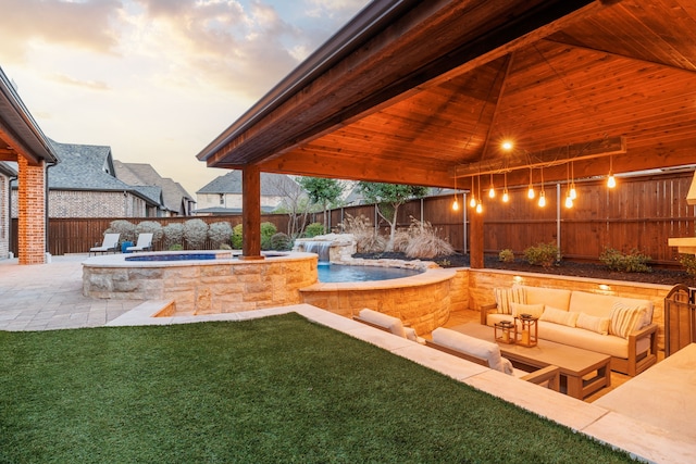 3510 Springbell St, Celina, TX 75009 - view of patio / terrace featuring an outdoor hangout area and a pool with connected hot tub