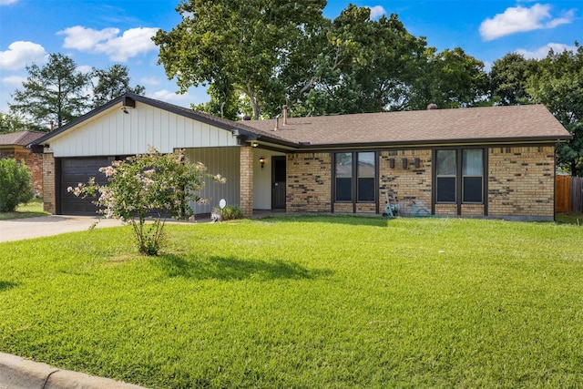 5207 Atlantis Ter, Arlington, TX 76016 - ranch-style house featuring an attached garage, brick siding, driveway, and a front yard