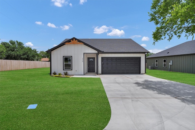 309 Pecan Ln, Tolar, TX 76476 - modern farmhouse style home featuring driveway, a garage, and central air condition unit
