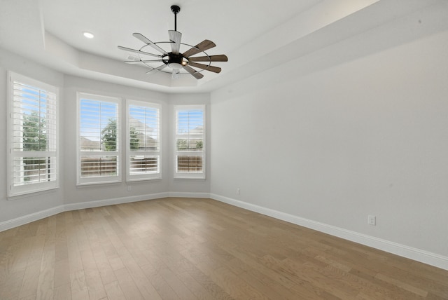2205 Sandrellan St, Fort Worth, TX 76008 - empty room featuring light wood finished floors, ceiling fan, baseboards, and recessed lighting