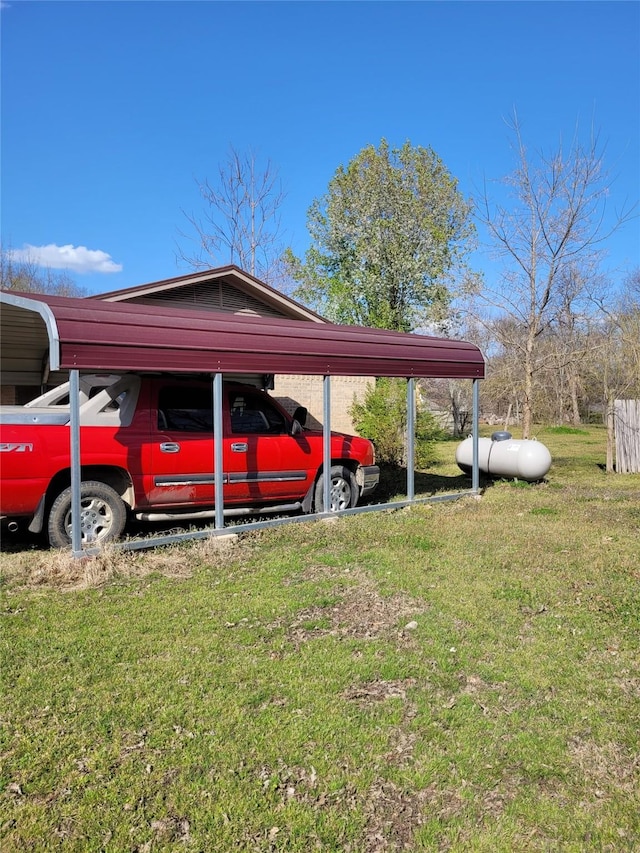 view of car parking featuring a detached carport