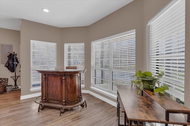 372 Private Road 123, Savoy, TX 75479 - dining room featuring baseboards, light wood finished floors, and recessed lighting